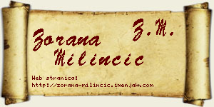 Zorana Milinčić vizit kartica